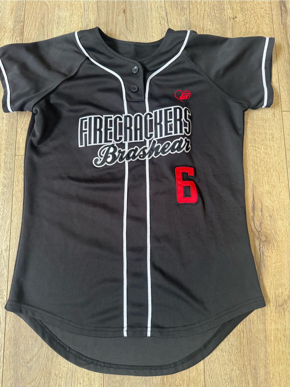 Firecrackers Brashear softball Gluv Baseball Jersey - Black/Red